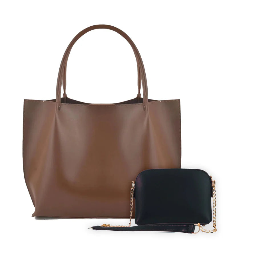 OXI TOTE BROWN 2PCS SET