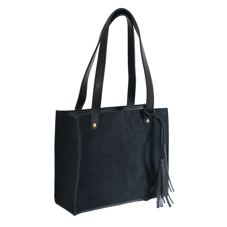 SUEDE BLACK BAG