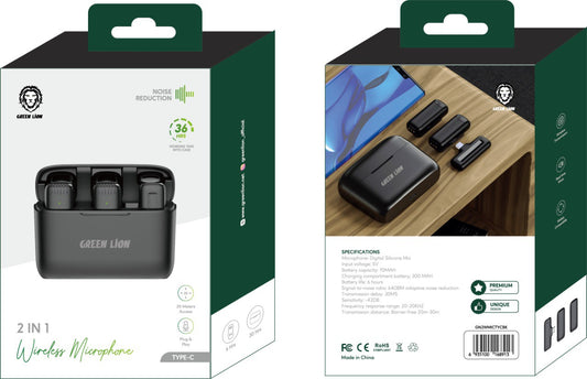 Green 2in1 Lion Wireless Microphone (Type-C Connector)