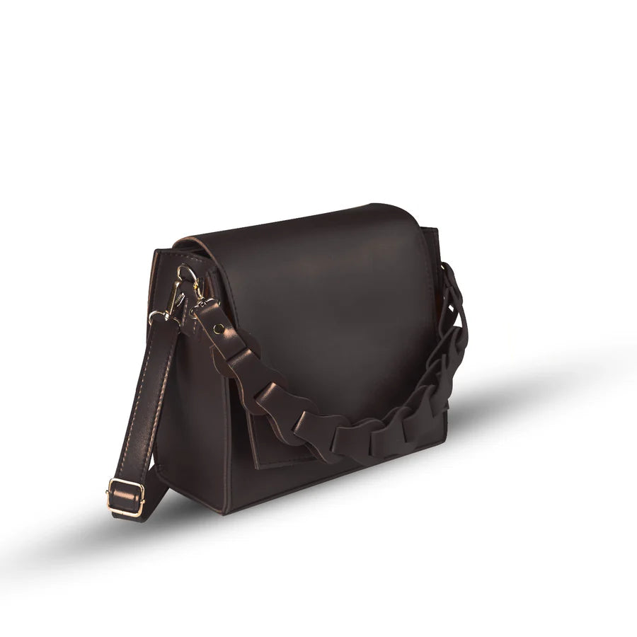 FIONA FLAP BLACK HANDBAG